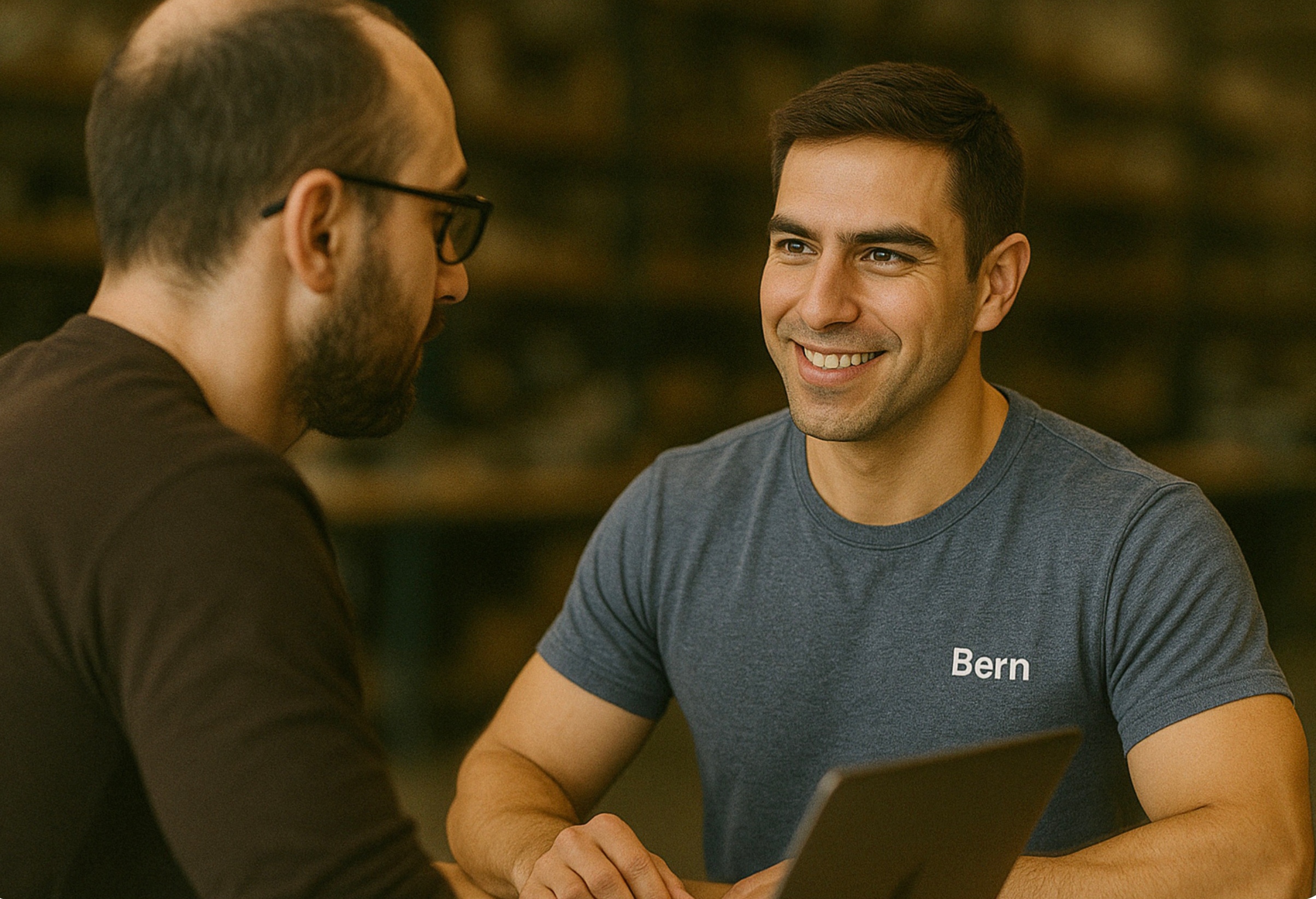Designer consulting with client