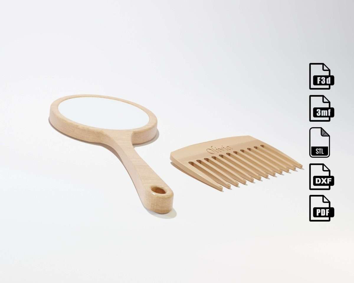 Hand Mirror and Comb 3d Model