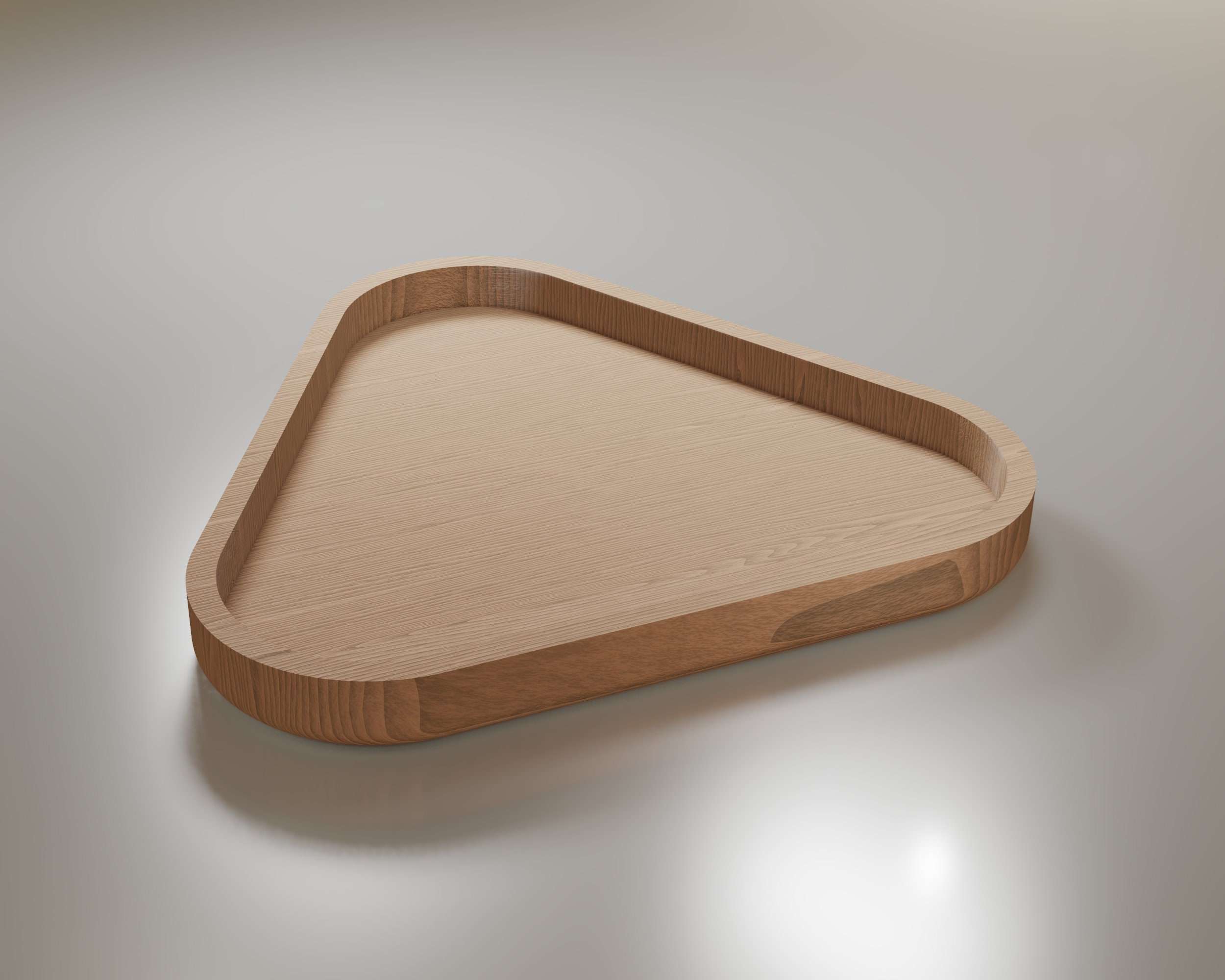 Triangular Tray CNC Files - (Fusion 360 files, STL , DxF, 3MF, Pdf) CNC files for wood routers by Agilemaking