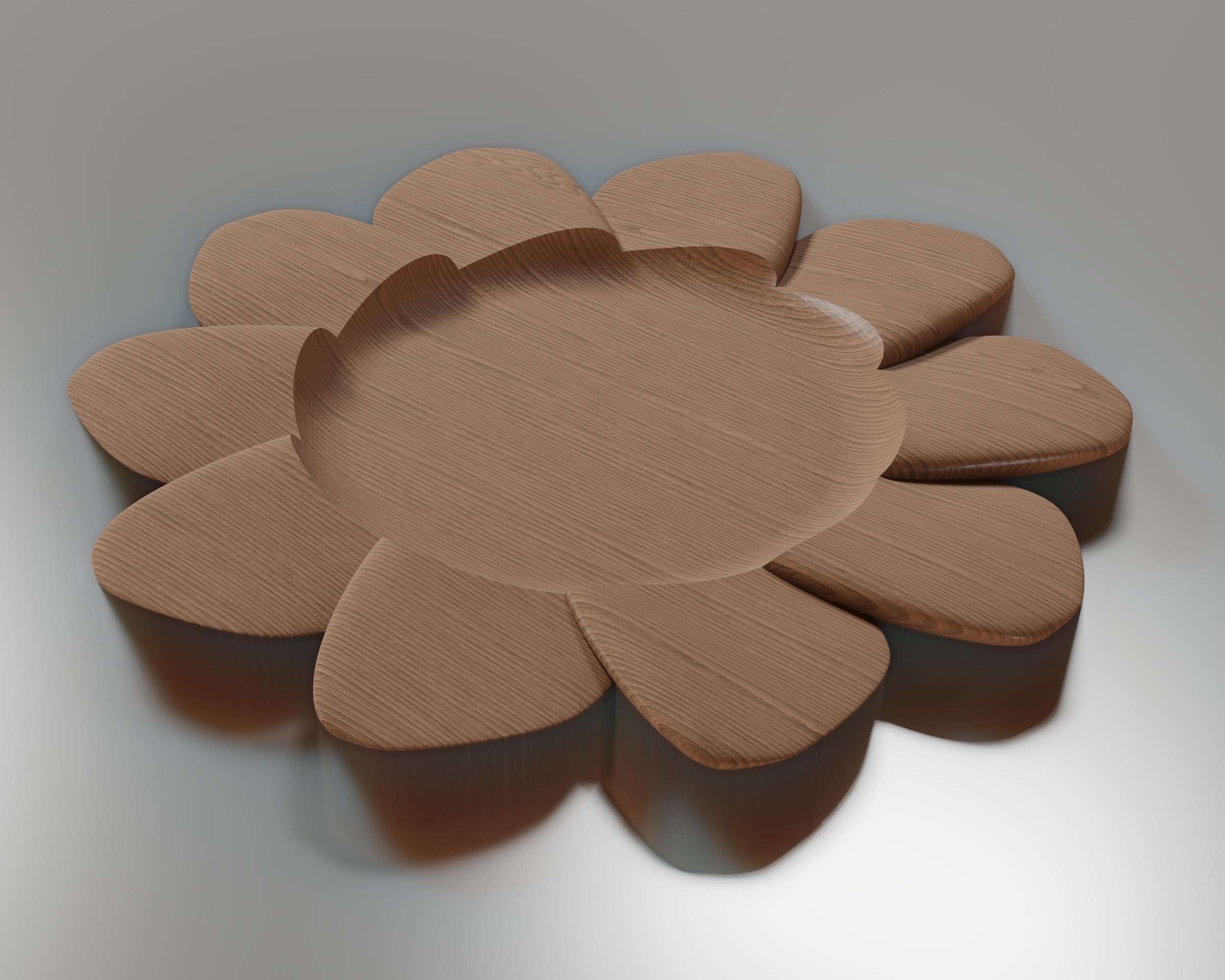 Floral Tray CNC Files for Wood – Fusion 360, STL, DXF, 3MF, PDF Design, Instant Download