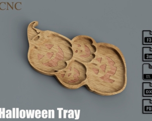 Halloween Tray CNC File – Parametric Design (Fusion 360, STL, DXF)