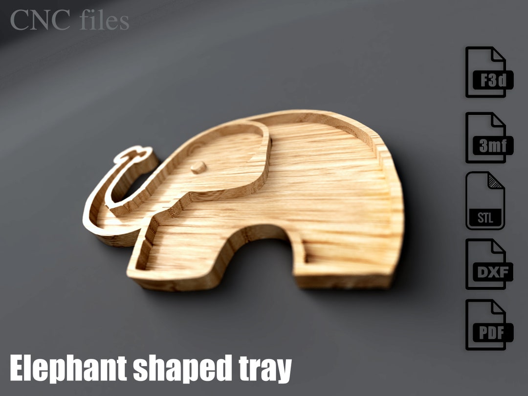 Elephant Serving Tray CNC Files – Fusion 360, STL, DXF