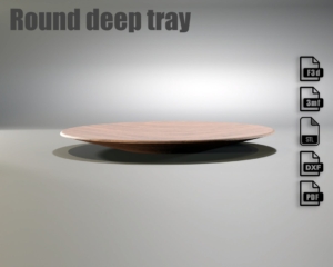 CNC Round Wood Tray Project – Deep Decoration Tray (Fusion 360, STL, DXF)