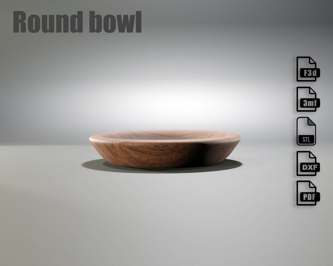 Round Bowl CNC File – Fusion 360, STL, DXF