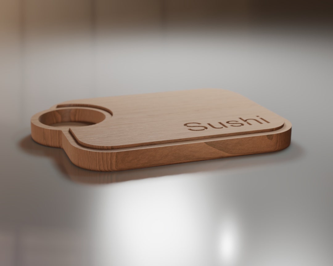 Sushi Tray CNC Files – Fusion 360, STL, DXF