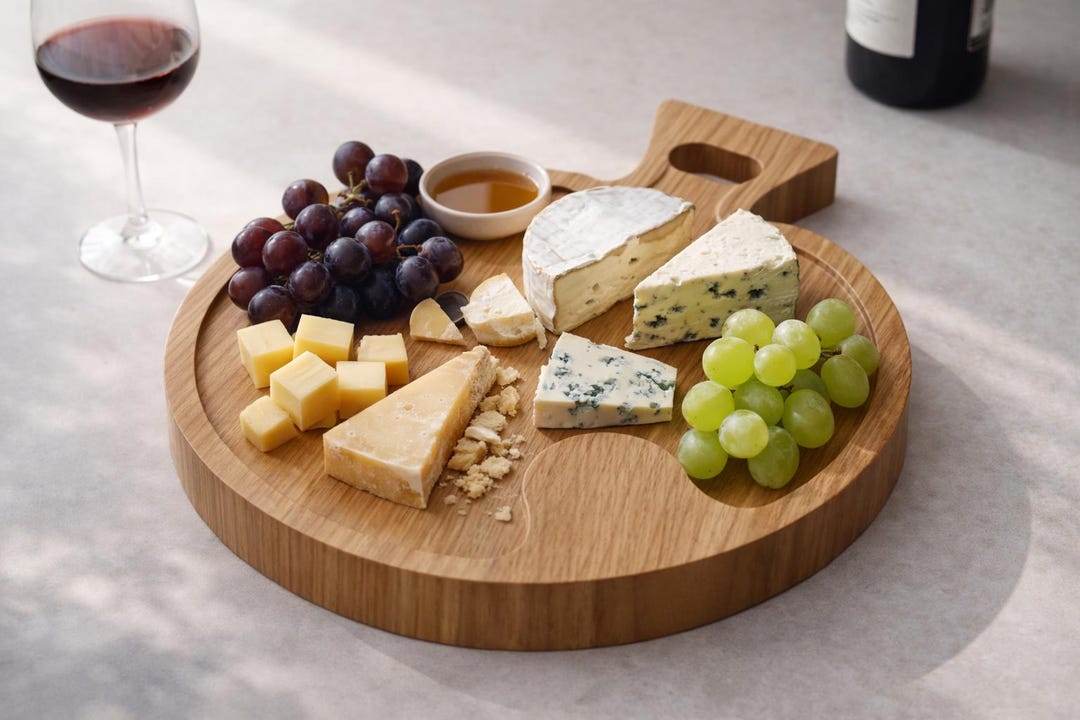 Round Serving Board CNC File – Personalization Area, Laser Engraving