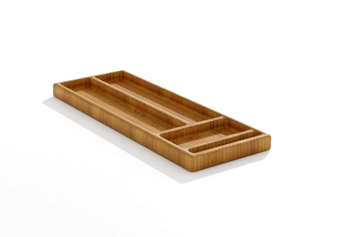 Customizable 3-Section Tea Tray CNC File – Fusion 360, STL, DXF