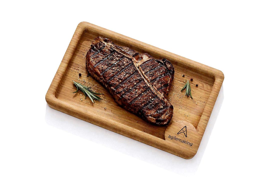 CNC Wild Steak Tray – Parametric Design (Fusion 360, STL, DXF)
