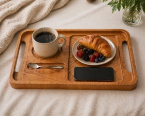Breakfast Tray CNC Files – Cup Holder, Phone Slot, Serving Tray