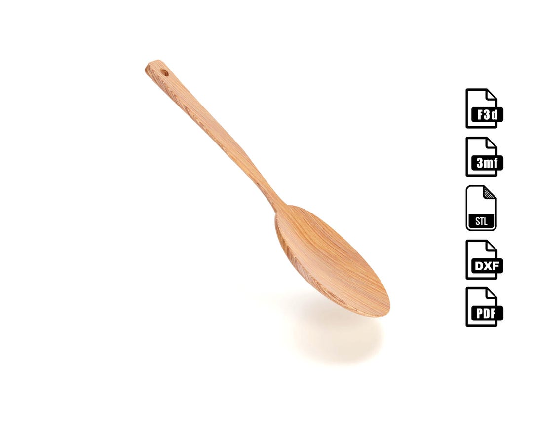 Stew Wooden Spoon CNC File – Fusion 360, STL, DXF