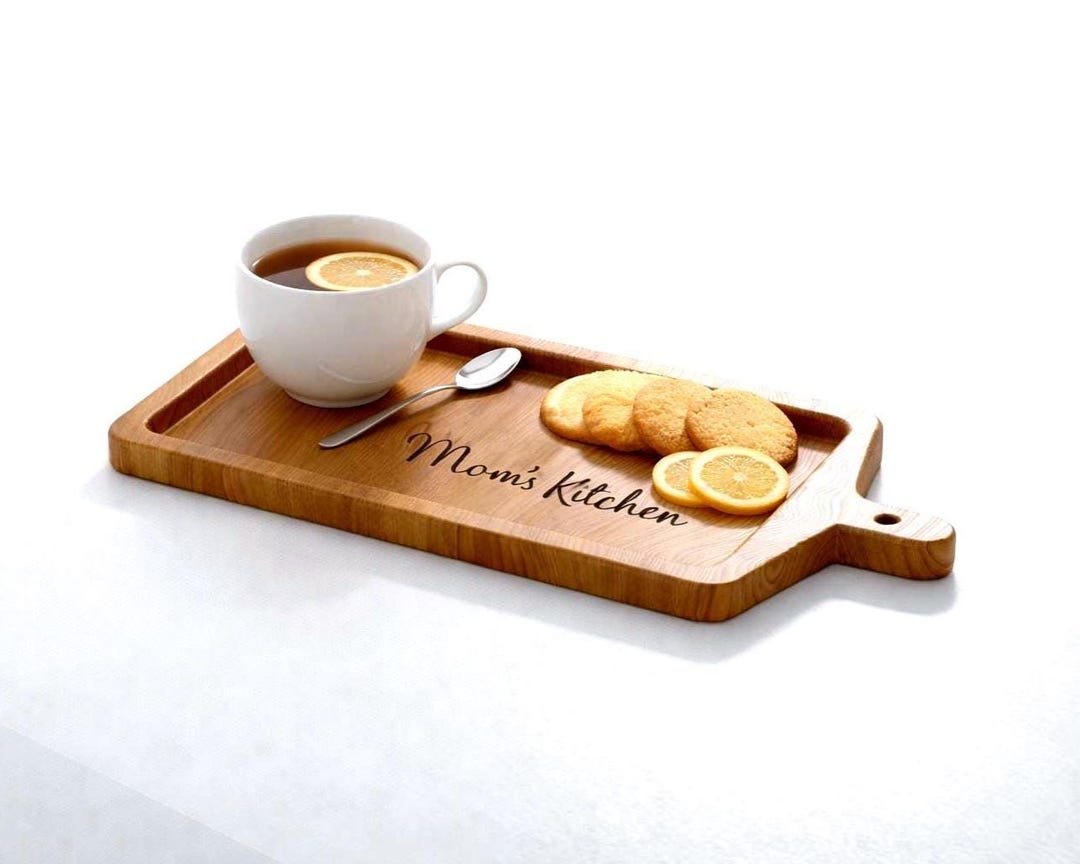 CNC Serving Tray with Handle – Engraving Ready Wooden Board