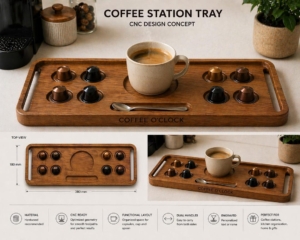 Parametric Coffee Station Tray CNC File – Fusion 360 Woodworking Plans