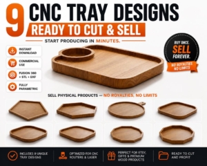 9 CNC Tray Design Files – Wood Router Projects Bundle