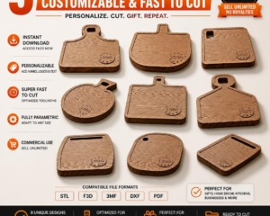 CNC Cutting Board Files – 9 Designs Bundle