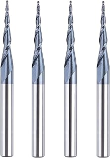 See more about SpeTool 4Pcs Tapered Ball Nose End Mill Spiral Router Bit 1.0mm Tip Diamte...