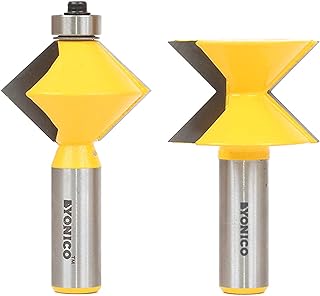 See more about YONICO Router Bits Set Edge Banding Tongue and Groove 2 Bit V Design 1/2-I...