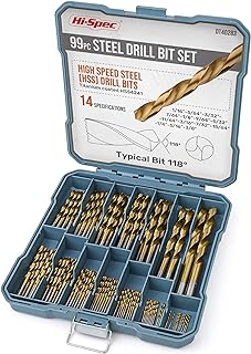 See more about  99pc SAE HSS Steel Drill Bit Set for Drill Drivers - 1/16 to 3/8